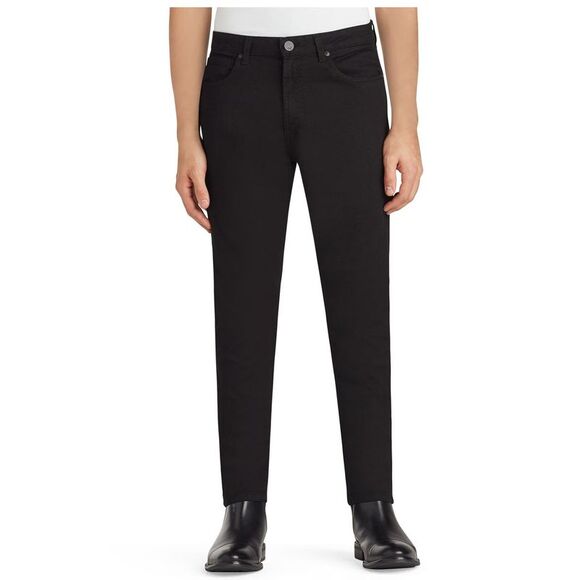 MONFRERE Mens Black Straight Leg Stretch Slim Fit Cotton Blend Jeans 30